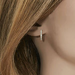 1/4 CT. T.W. Genuine White Diamond 10K Gold 11.8mm Hoop Earrings
