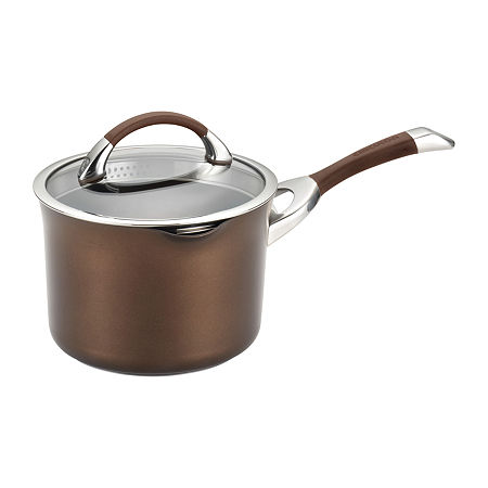 Circulon Symmetry Hard Anodized 3.5-qt. Straining Sauce Pan, One Size, Brown