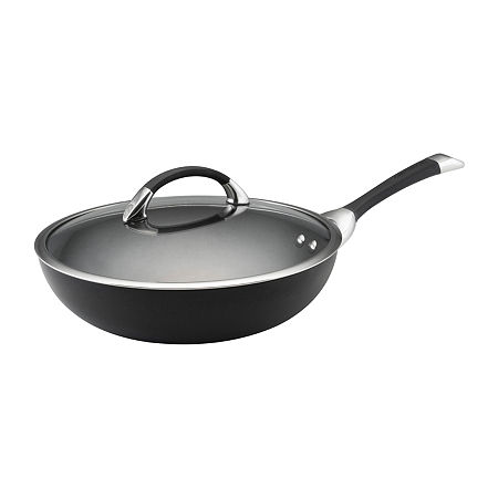 Circulon Symmetry Hard Anodized 12 Chef Frying Pan With Lid, One Size, Black