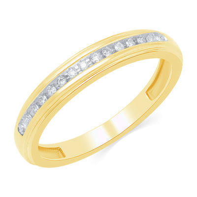 Mined White Diamond 10K Gold Band