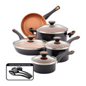 Farberware 17498 Ceramic Nonstick Cookware Pots and Pans Set, 12 Piece, Gray