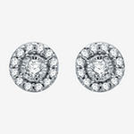 3/8 CT. T.W. Genuine White Diamond 10K White Gold 7.2mm Stud Earrings