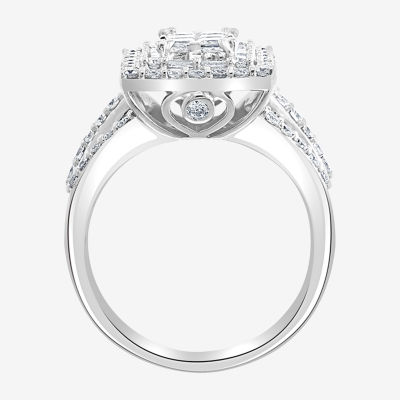 Effy Final Call Womens 2 CT. T.W. Natural Diamond 14K Gold Halo Cocktail Ring