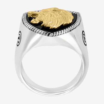 Effy Mens Genuine Black Onyx Sterling Silver Lion Ring