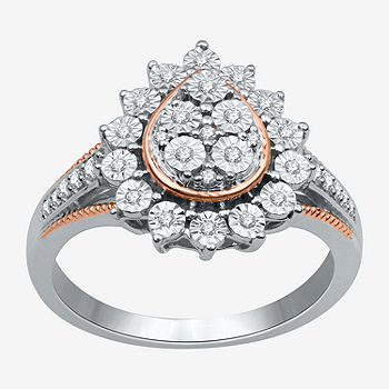 14K Rose Gold Diamond Ring with Genuine Diamond