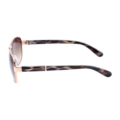 Liz Claiborne Womens Uv Protection Aviator Sunglasses, Color: Gold