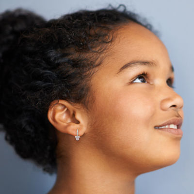 Disney Collection Pink Cubic Zirconia Sterling Silver 16.2mm Minnie Mouse Stud Earrings