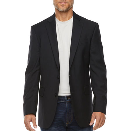 Stafford Coolmax All Season Mens Stretch Fabric Regular Fit Sport Coat, 42 Short, Black