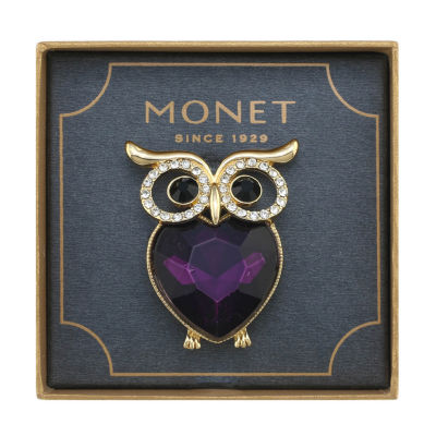 Monet® Crystal Owl Pin