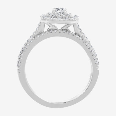 Modern Bride® Signature 1 CT.T.W. Natural Diamond 14K White Gold Bridal Ring Set