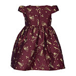 Bonnie Jean Golden Nutcracker Motif Toddler Girls Short Sleeve Puffed Sleeve Fit + Flare Dress