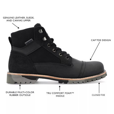 Territory Mens Brute Flat Heel Lace-Up Boots