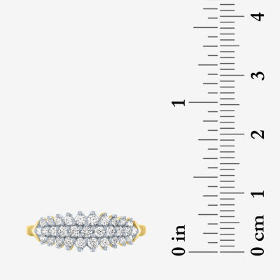 (G-H / Si2-I1) Womens 1/3 CT. T.W. Lab Grown White Diamond 10K Gold Cluster Cocktail Ring