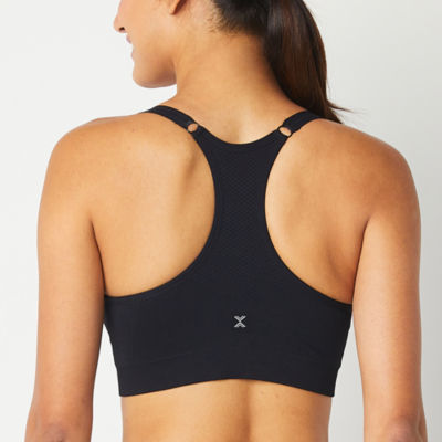 Xersion Medium Support Zip Front Seamless Sports Bra