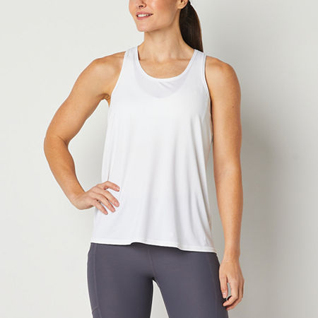 Xersion Womens Performance Scoop Neck Sleeveless Tank Top, Large, White