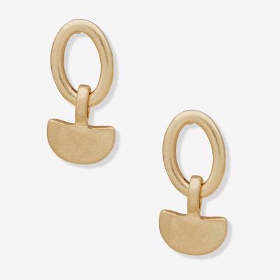 a.n.a Gold Tone Double Small Post Drop Earrings