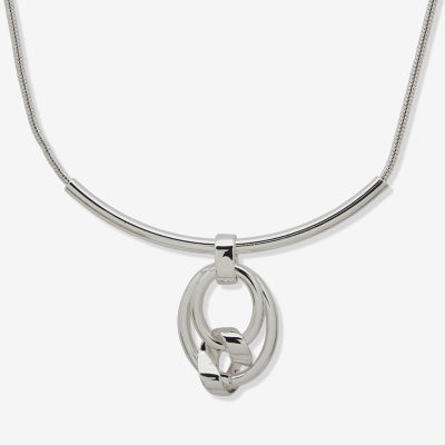 Worthington Silver Tone 16 Inch Snake Pendant Necklace
