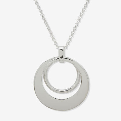 Worthington Silver Tone Womens 32 Inch Pendant Necklace