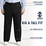IZOD Big & Tall Sportflex Waistband Stretch Flat Front Non Iron Chino Pants