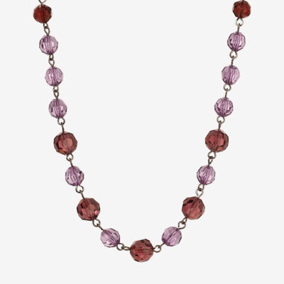 1928 Black Tone & Purple 18 Inch Beaded Necklace