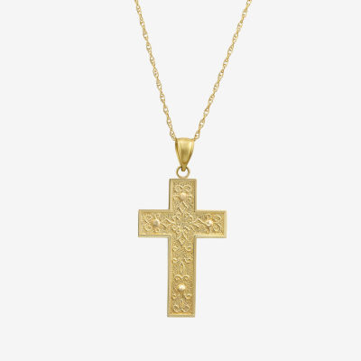 Mens 14K Gold Cross Pendant