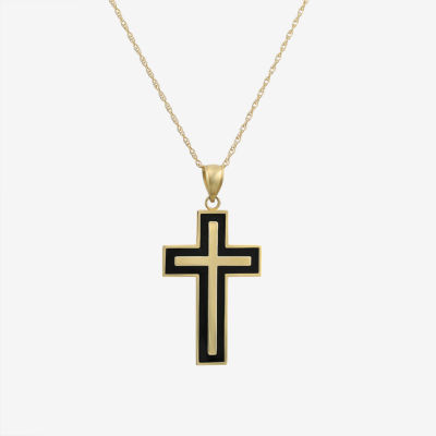 Mens 14K Gold Cross Pendant