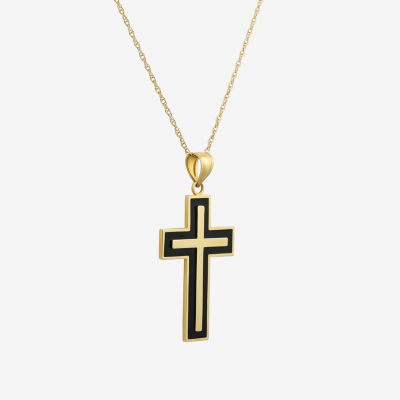 Mens 14K Gold Cross Pendant