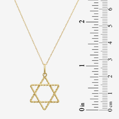 Star Of David Womens 14K Gold Star Pendant Necklace