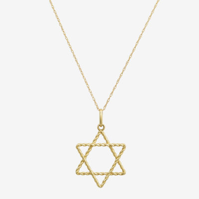 Star Of David Womens 14K Gold Star Pendant Necklace