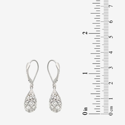 14K White Gold Pear Drop Earrings