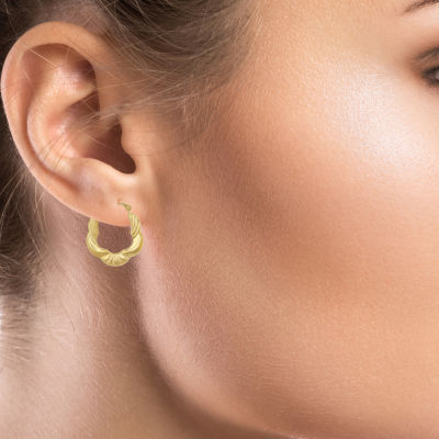 10K Gold 20.6mm Flower Hoop Earrings