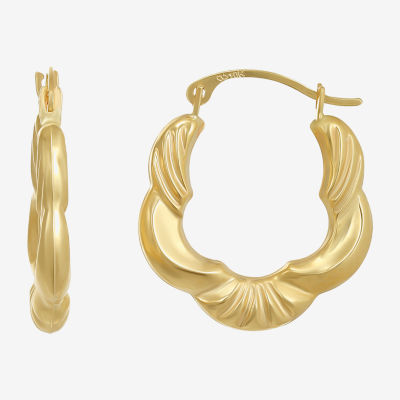 10K Gold 20.6mm Flower Hoop Earrings