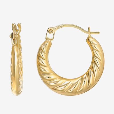 14K Gold 20mm Round Hoop Earrings