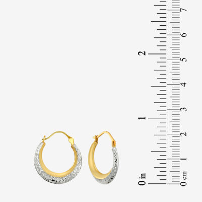 14K Two Tone Gold 20.9mm Round Hoop Earrings