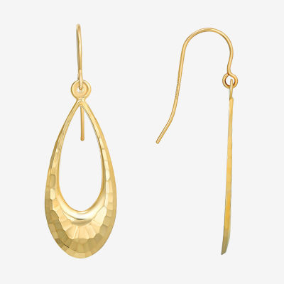 Womens 14K Gold Pear Drop Earrings