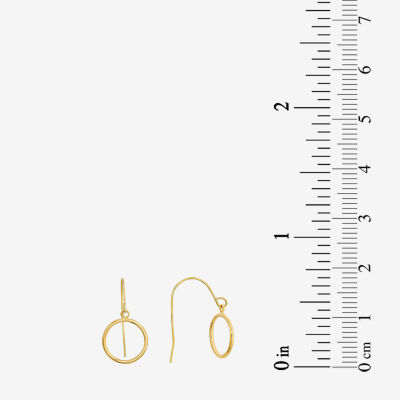 14K Gold Circle Drop Earrings