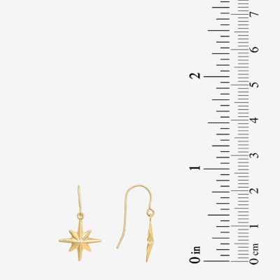 North Star Womens 14K Gold Star Drop Earrings