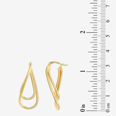14K Gold 28mm Oval Hoop Earrings