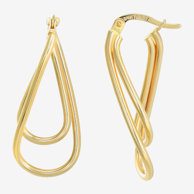 14K Gold 28mm Oval Hoop Earrings