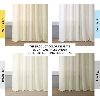 Exclusive Fabrics & Furnishing Signature French Linen Rod Pocket Sheer Single Curtain Panels