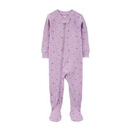 Carter's Baby Girls Footed Long Sleeve One Piece Pajama, 24 Months, Purple