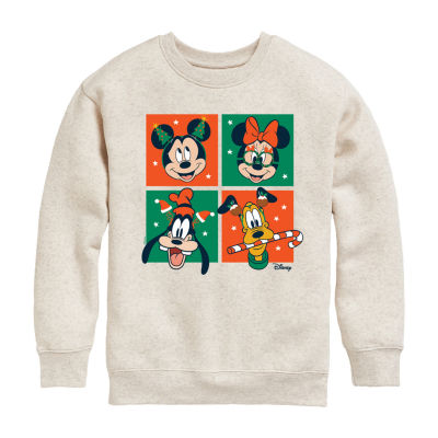 Disney Collection Little & Big Girls Crew Neck Long Sleeve Mickey and Friends Sweatshirt