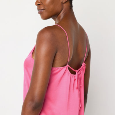 Ambrielle Womens Satin Sleeveless U Neck Chemise