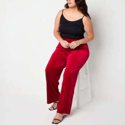 Premier Amour-Plus Velvet Womens Wide Leg Pull-On Pants