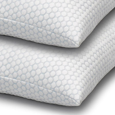 Ella Jayne Cool N' Comfort Medium Density Gel Fiber Pillow with CoolMax Technology, for All Sleep Positions, Set of 2