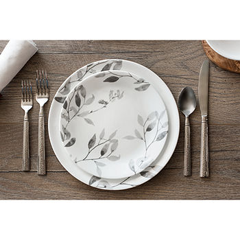 Corelle Leaf Stitch 12-pc. Glass Dinnerware Set, Color: White - JCPenney