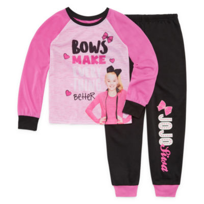 Girls Round Neck Long Sleeve 2-pc. Pajama Sets