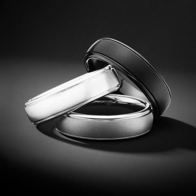  Mens 6mm Tungsten Comfort-Fit Ring