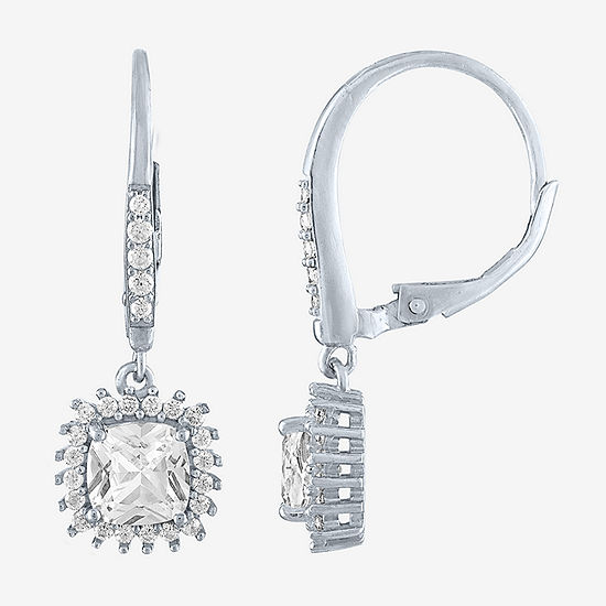 Limited Time Special! 1 1/5 CT. T.W. Lab Created White Sapphire Sterling Silver Drop Earrings