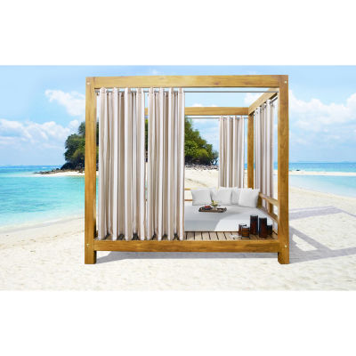 Outdoor Decor Seascapes Stripe Grommet Top Light-Filtering Set of 2 Outdoor Curtain Panel